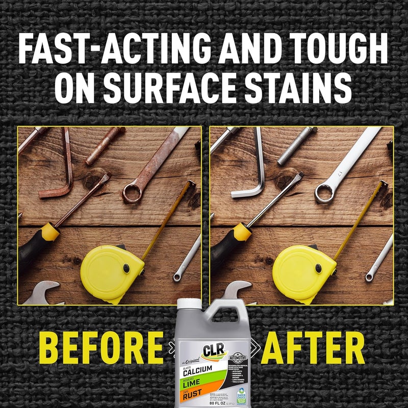 CLR Brands® Automotive Calcium, Lime & Rust Remover, Cleaner for Multiple Surfaces, EPA Safer Choice Certified, Ammonia, Phosphate and Bleach Free Cleaner, 80 Oz - Image 5